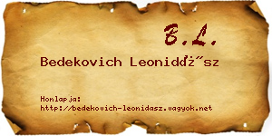 Bedekovich Leonidász névjegykártya